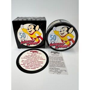 Avon Mighty Mouse 50th Anniversary VTG 2005 Collectible Tin & Box ONLY*NO WATCH*